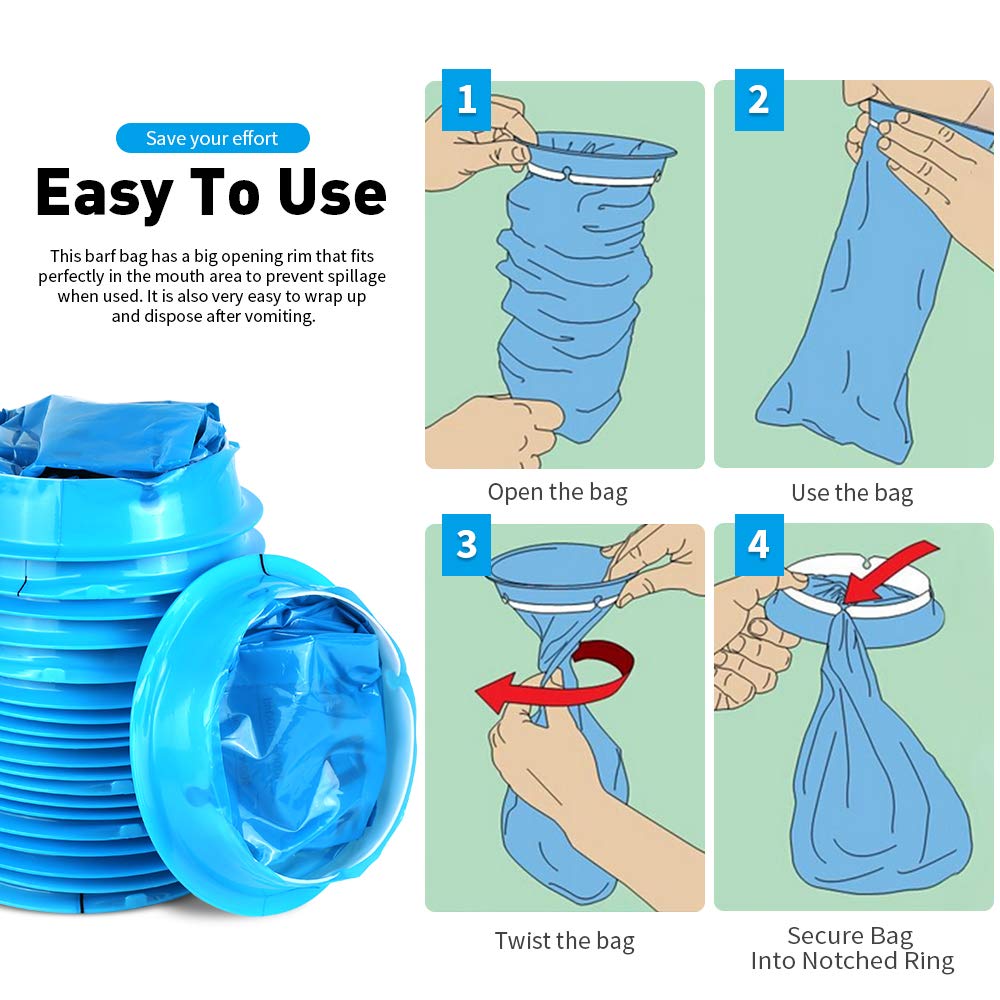 **YGDZ 24 Pack Disposable Vomit Bags - 1000ml Motion Sickness & Nausea Relief for Travel, Car, Airplane & Boat - Leakproof Barf Bags for Adults & Kids**