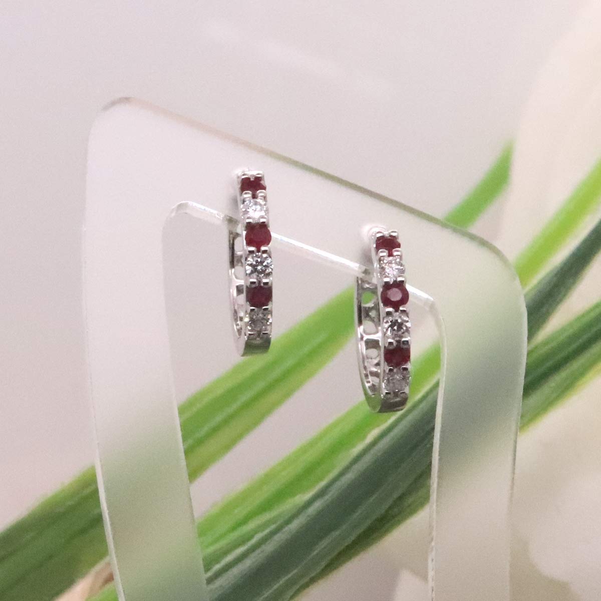 Dazzlingrock Collection 14K Solid Gold Round Gemstone & Diamond Huggie Hoop Earrings for Women | Hinged Post Design | Perfect for Weddings, Parties & Everyday Elegance