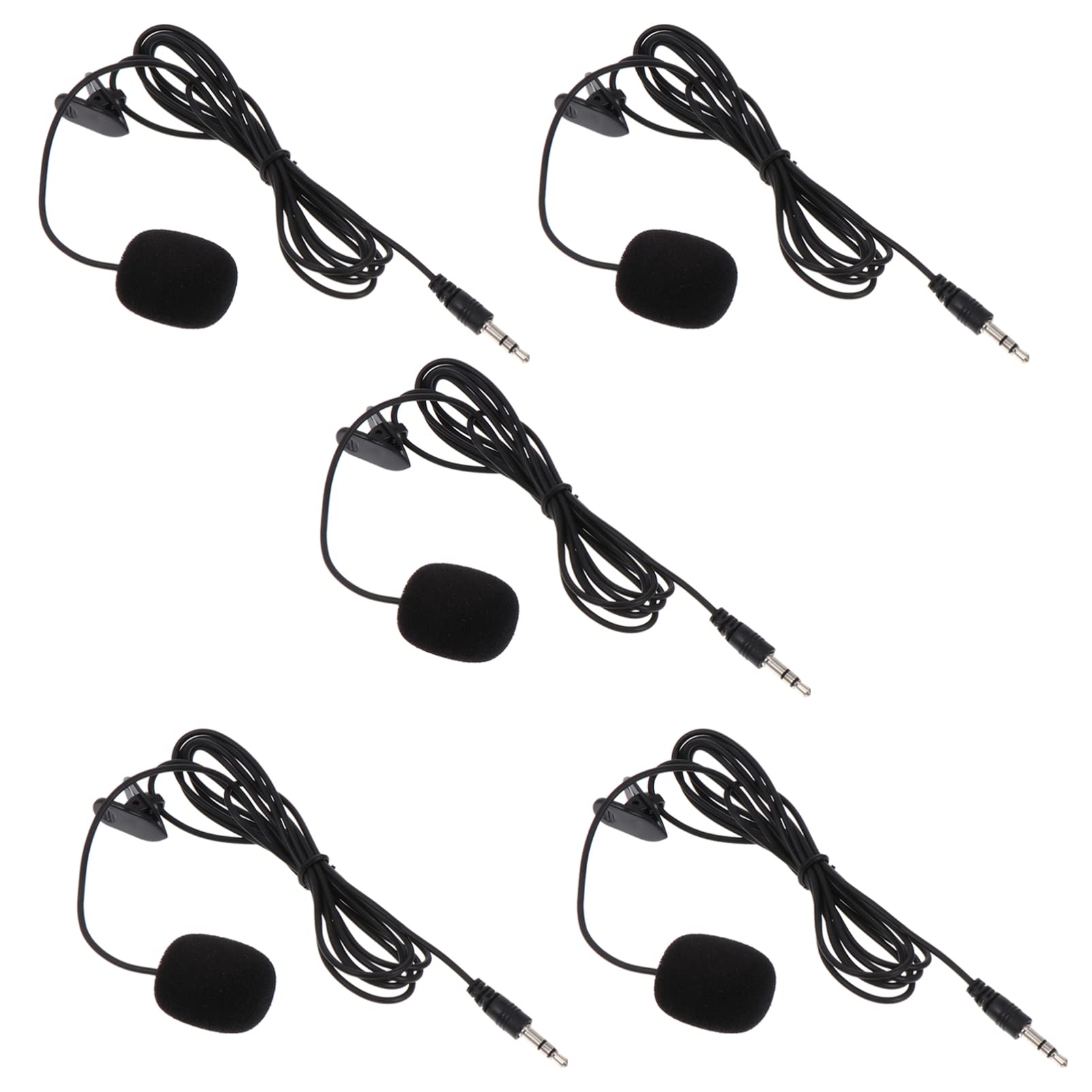 MILISTEN 5-Pack PVC Wired Clip-on Microphone for Smartphones - Portable Phone Karaoke Mic with Clear Sound for Singing, Recording, Live Streaming & Gaming Accessories