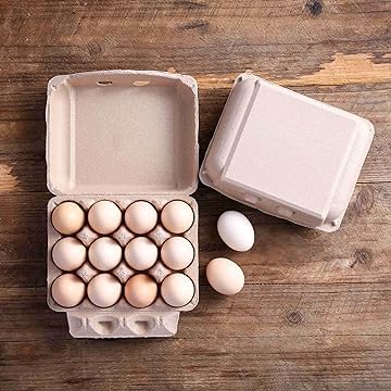 20 Pack Reusable Cardboard Egg Cartons - 3×4 Design Holds 12 Eggs, Bulk Chicken Egg Crates for Farmers Market, Egg Storage & Transport | Perfect for Poultry Farms, Home Use & Commercial Packaging