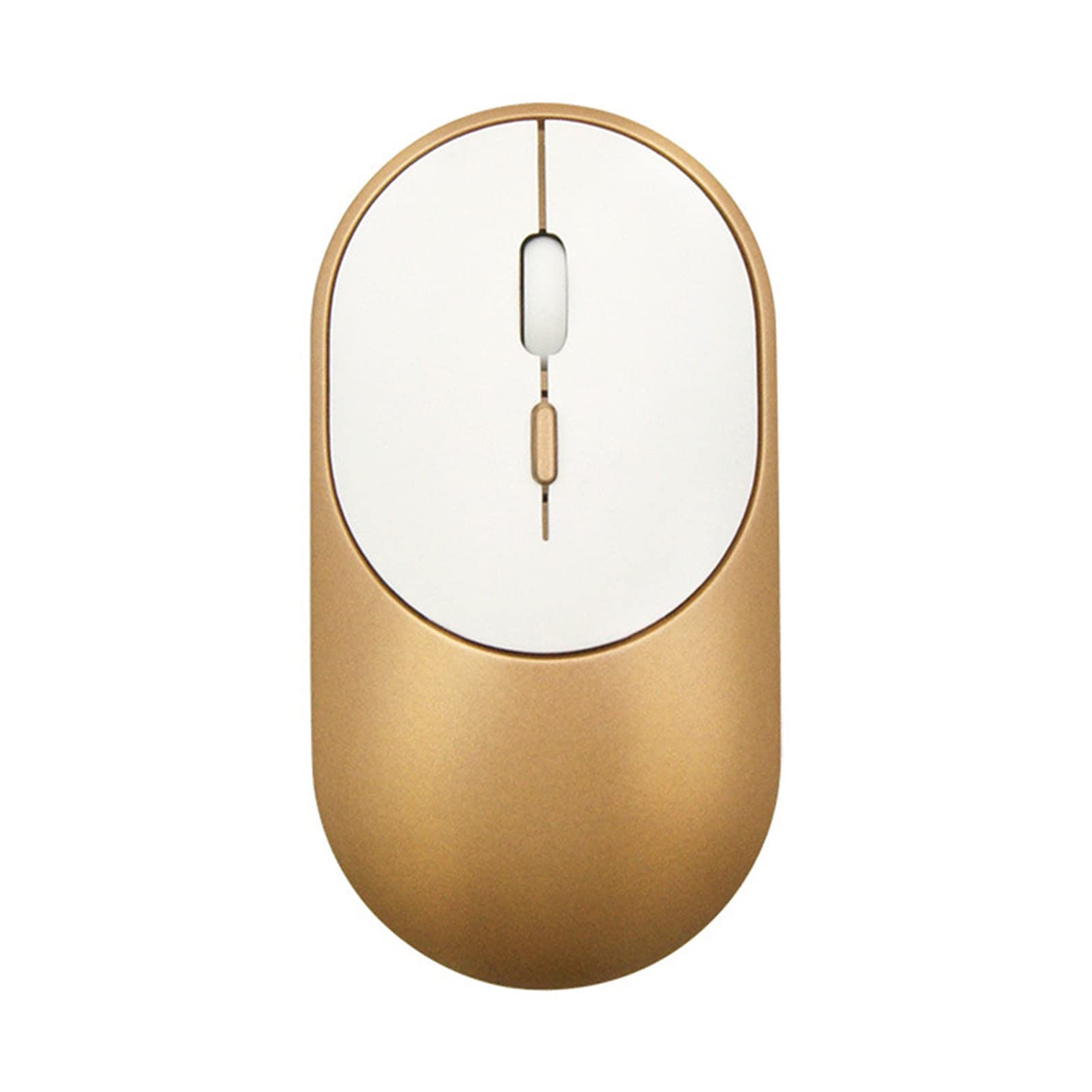 Bluetooth Wireless Mouse 5.2 & 2.4GHz Dual Mode, USB Rechargeable Silent Click Computer Mouse for Laptop, Notebook, PC - Golden (Ideal for Office Work, Home Use & Travel)
