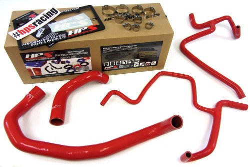 HPS 57-1326-RED-3 Red Silicone Radiator Coolant Hose Kit - High Performance Cooling Solution for Cars, Trucks & SUVs - Perfect for Engine Upgrades & Radiator Replacement