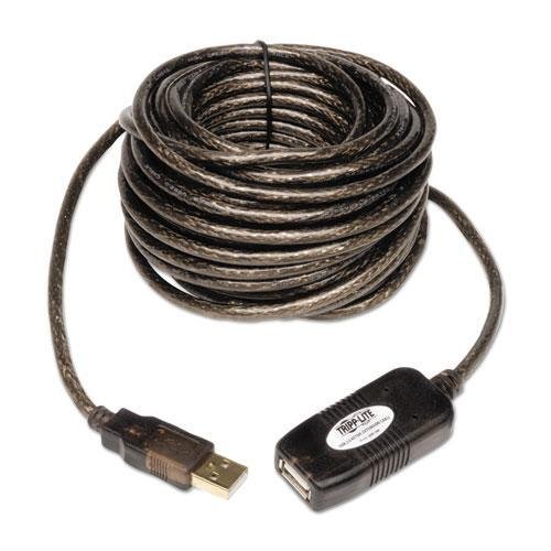 Tripp Lite U02610M 33ft USB 2.0 Gold-Plated High-Speed Data Transfer Cable (Silver) - Perfect for Home Office, Gaming, and Long-Distance Device Connections