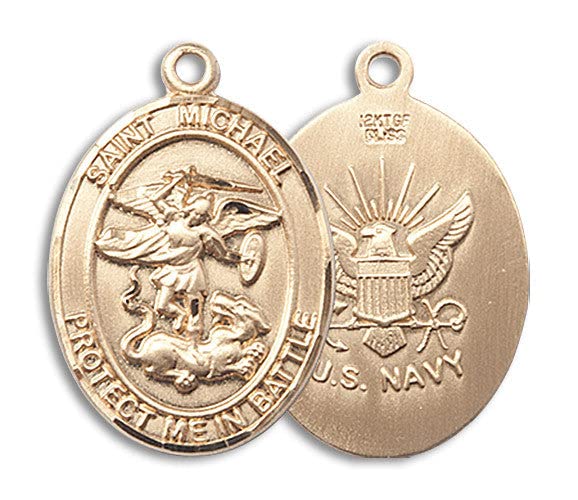 St. Michael Navy Medal Pendant Necklace - Sterling Silver Military Jewelry for Men & Women - Perfect for Military Appreciation, Gifts & Everyday Wear