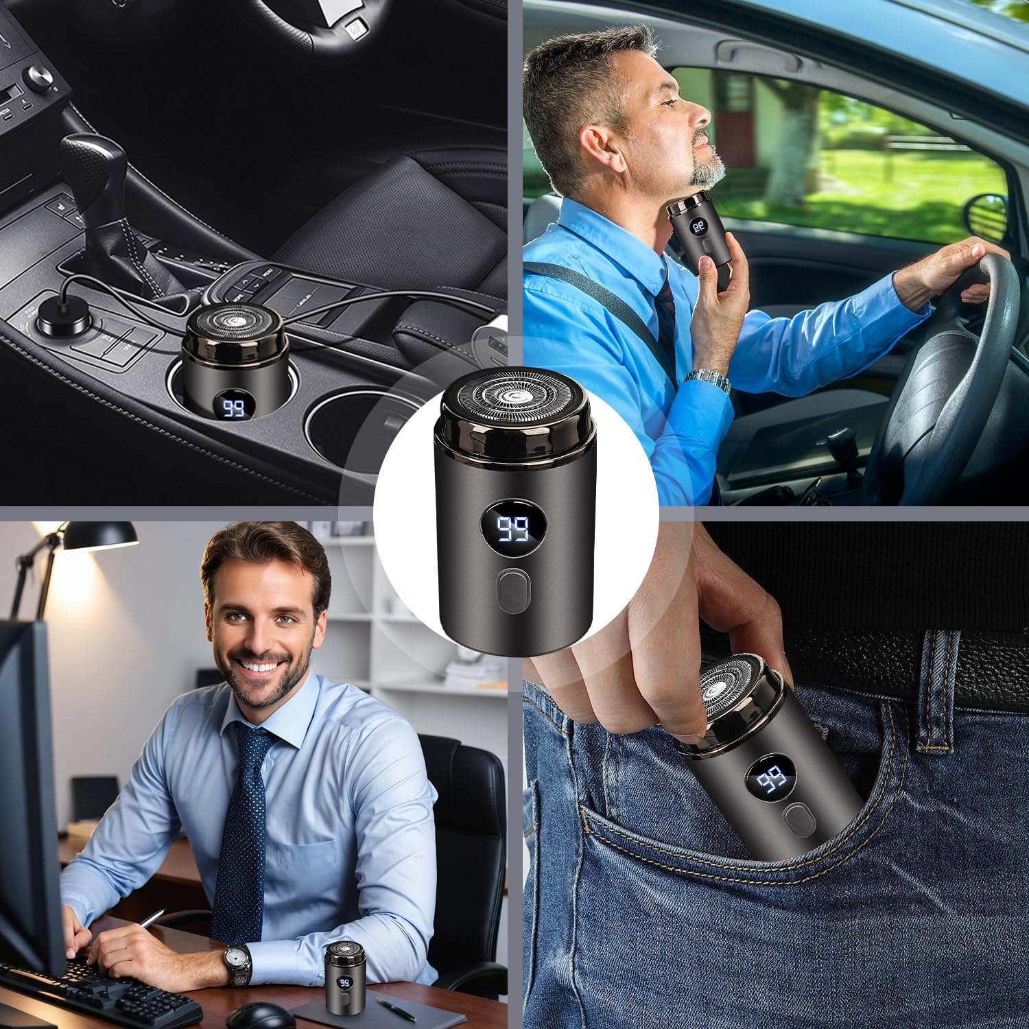 Unisex Mini Portable Electric Shaver - USB Rechargeable IPX7 Waterproof Travel Razor for Men & Women, Perfect for Car, Gym, and Business Trips (Grey)