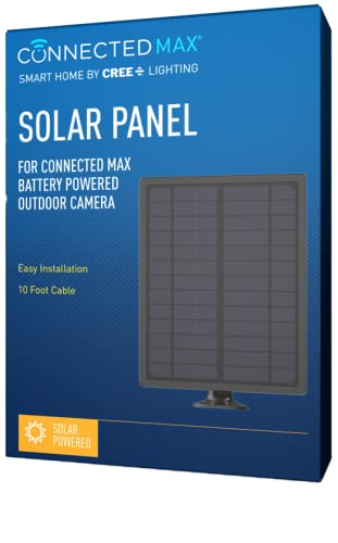 Cree Lighting Connected Max Solar Panel for Smart Outdoor Camera - 1 Panel, White (CMACC-ODSP-BL) | Weatherproof Solar Charger for Home Security Cameras | Perfect for Driveway Monitoring, Backyard Surveillance & Front Door Protection