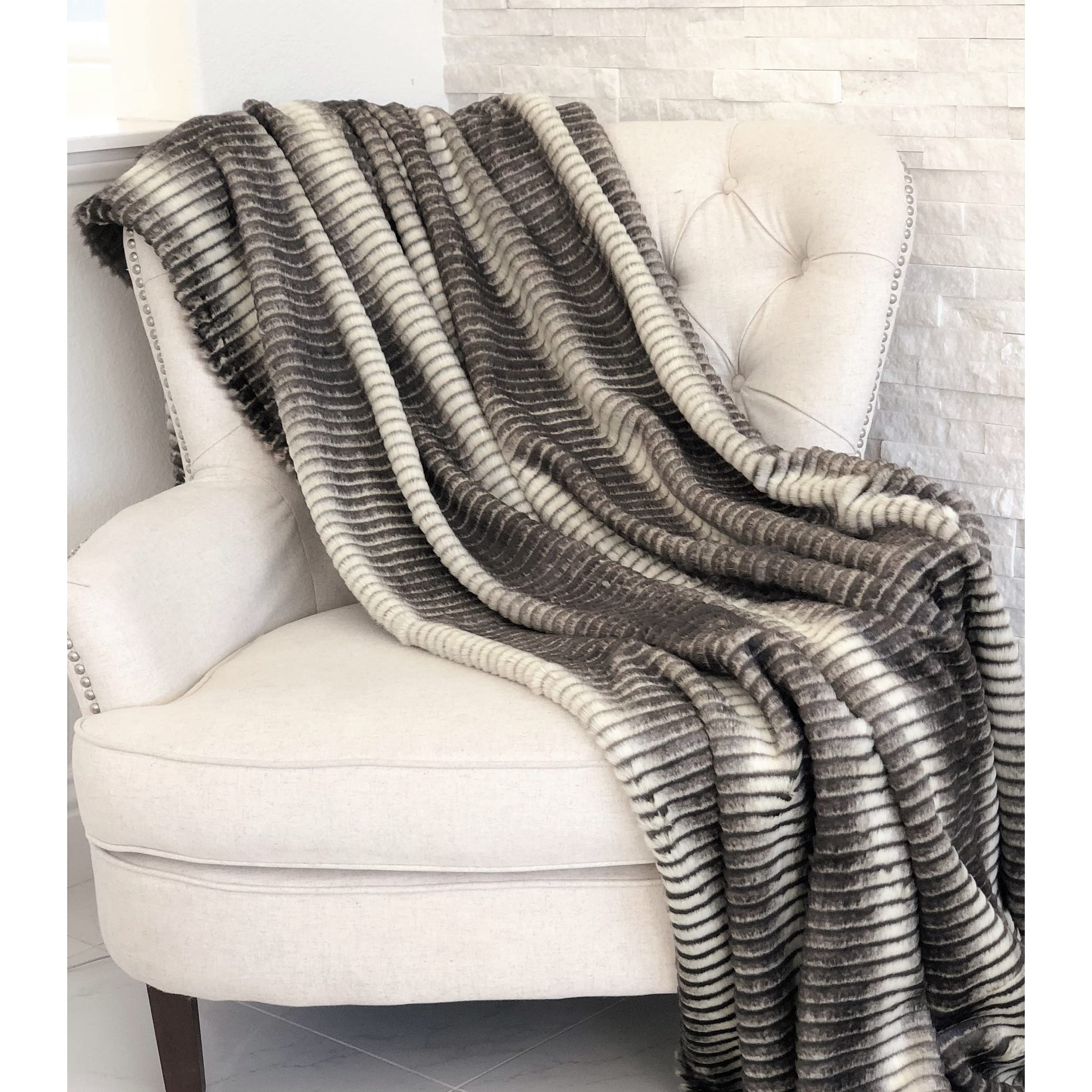 Plutus Faux Fur Luxury Throw Blanket - 108