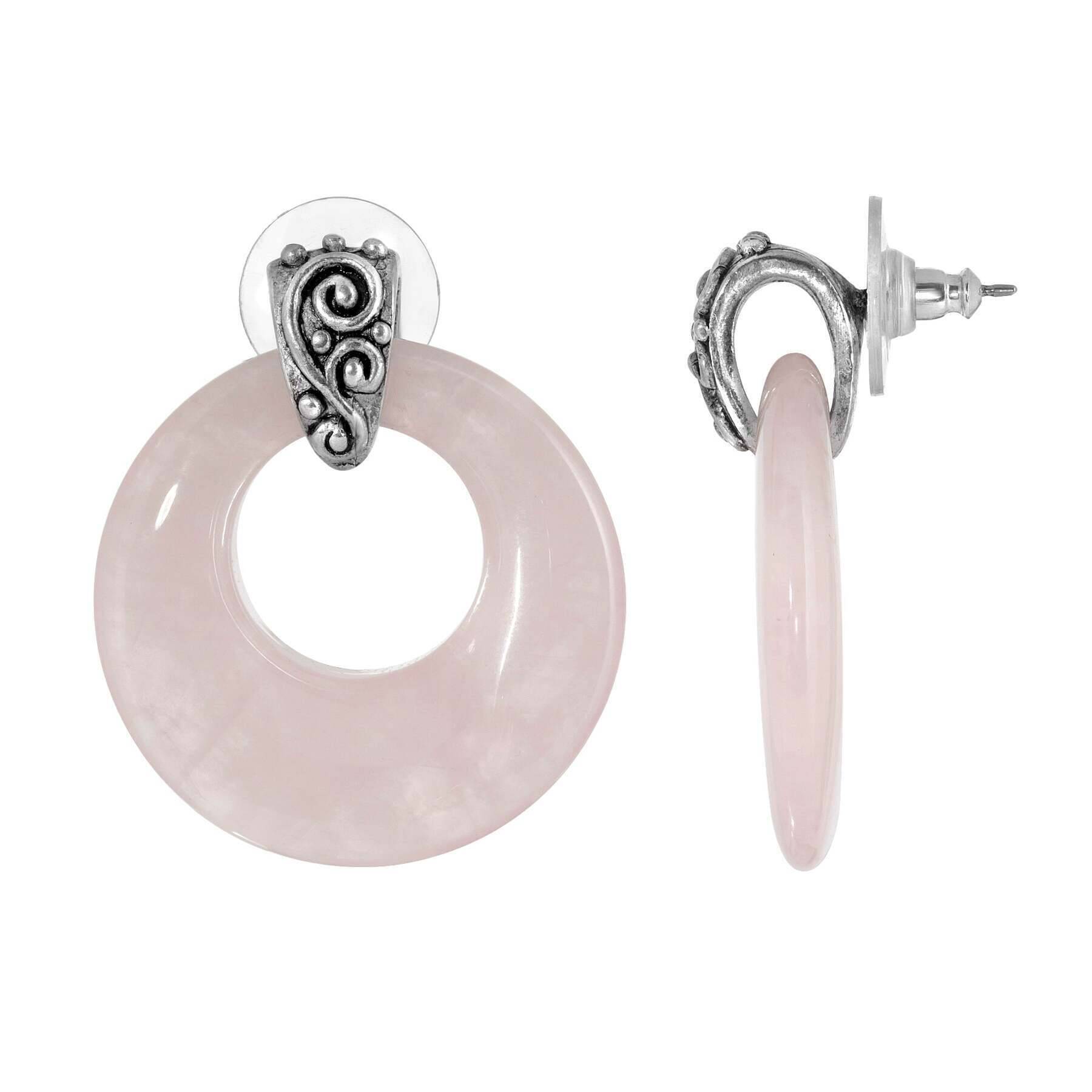 1928 Vintage Gemstone Hoop Drop Earrings - Antique Style Dangle Earrings for Women, Perfect for Weddings, Parties & Special Occasions