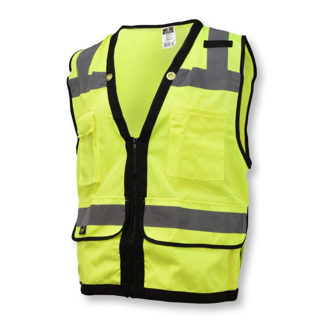 Radians SV59Z Type R Class 2 High Visibility Safety Vest for Construction & Surveying - ANSI Compliant Reflective Work Vest for Road Crews & Outdoor Workers