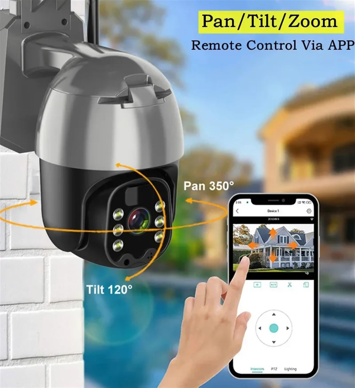4G Solar Security Camera Wireless Outdoor - 360° PTZ HD IP Camera with Night Vision & Two-Way Audio | 32GB TF Card Included | Weatherproof CCTV for Home Security & Property Monitoring | Perfect for Backyard, Garage & Driveway Surveillance