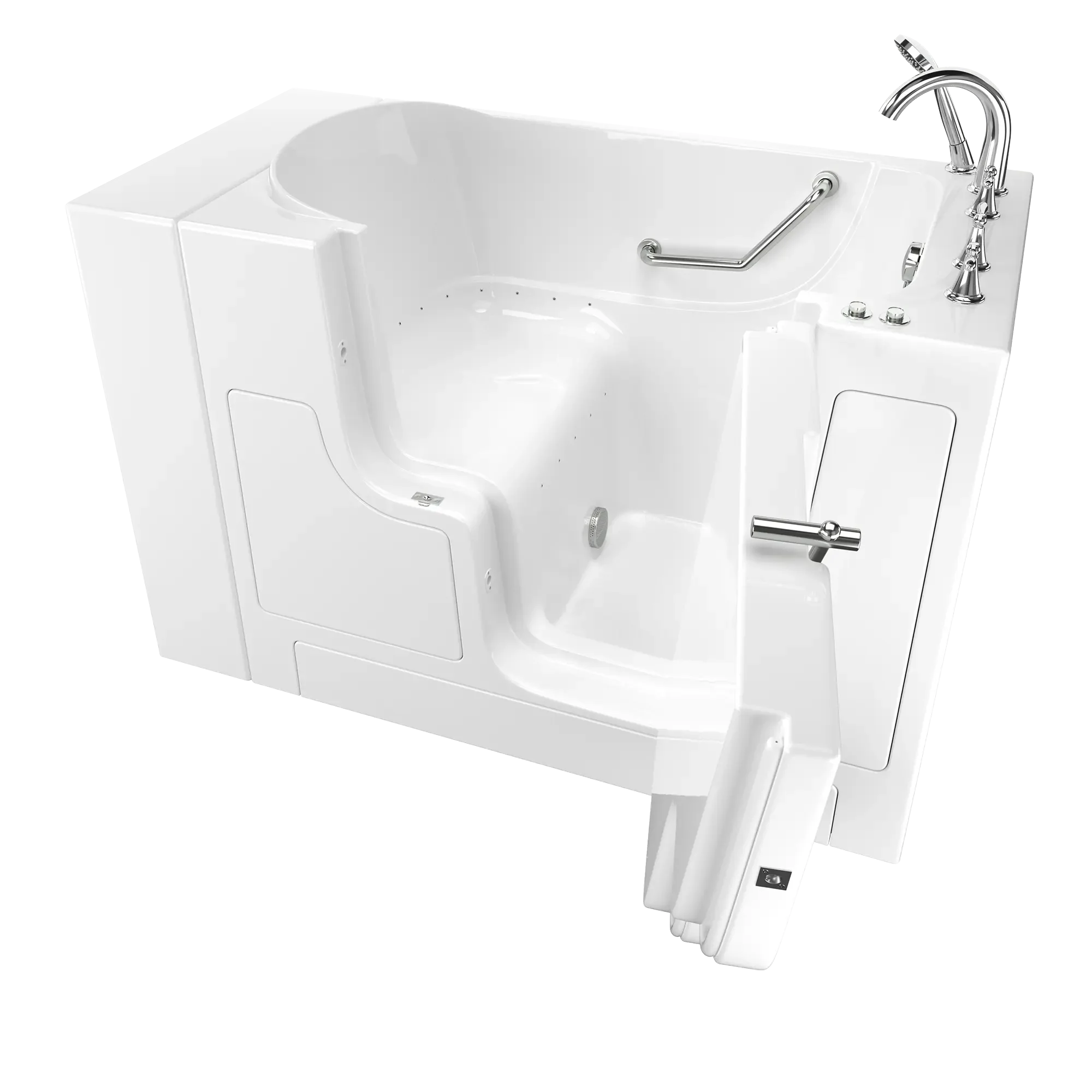 30 x 52 Inch Gelcoat Walk-in Bathtub with Air Spa System - Right Hand Drain & Faucet Included | Ideal for Elderly & Mobility Needs, Therapeutic Soaking