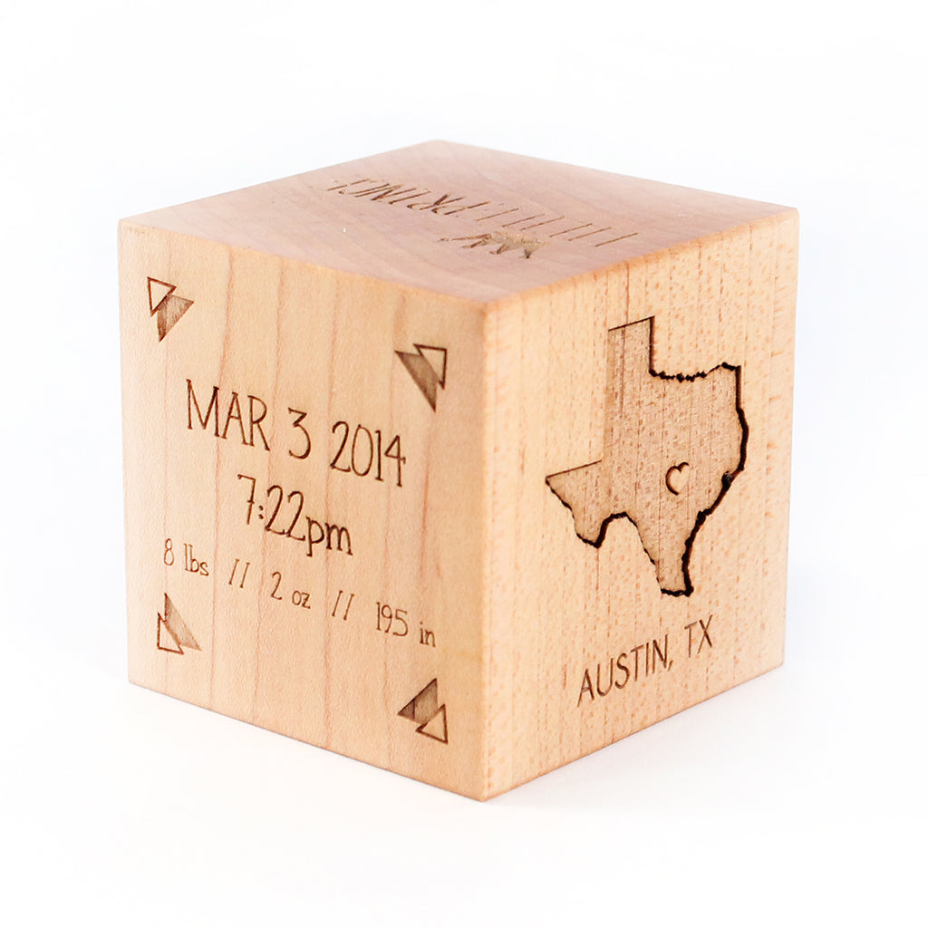 Personalized Wooden Baby Boy Birth Keepsake Block - Custom Name, Date & Weight - Perfect for Newborn Gifts, Nursery Decor & 1st Birthday Presents