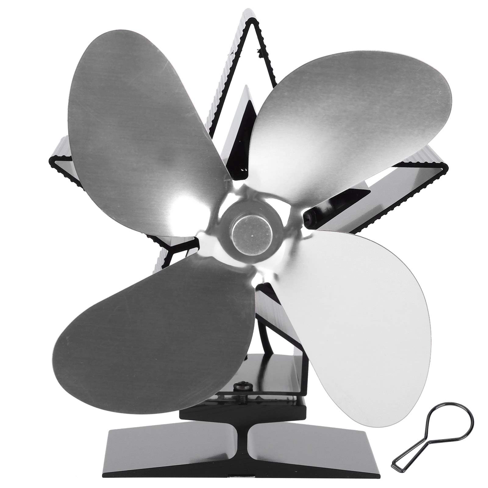 4 Blades Heat Powered Stove Fan - Eco-Friendly Wood Burner Fan for Stove Tops & Fireplaces - Improves Heat Distribution in Cabins, Homes & RV Camping