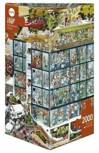 Heye 2000-Piece Triangular Jigsaw Puzzle - Loup Emergency Room | Challenging Adult Puzzle for Relaxation & Stress Relief | Perfect for Family Game Nights & Home Decor