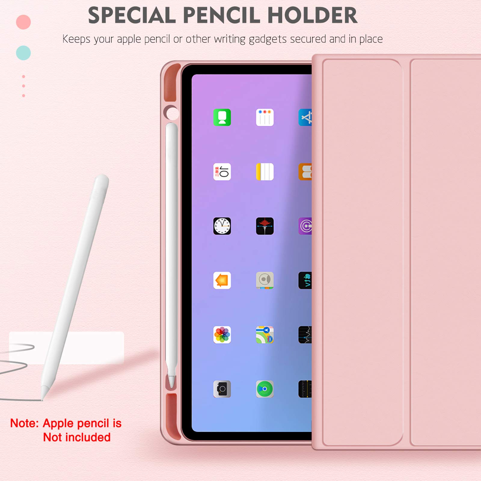 iPad 9th/8th/7th Gen Keyboard Case (2021/2020/2019) - 10.2 Inch Protective Cover with Wireless Detachable Keyboard, Pencil Holder & Auto Wake/Sleep | Supports Charging | Purple & Pink Options | Perfect for Work, Study & Travel