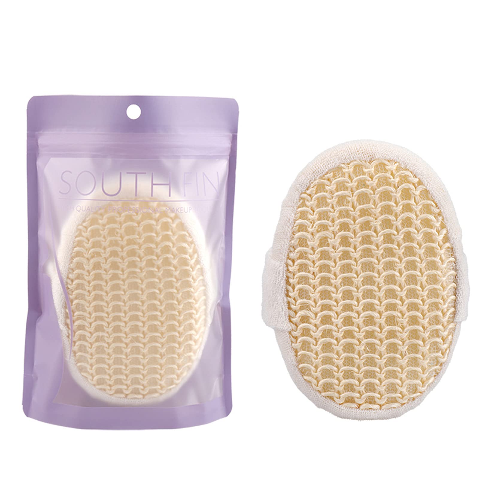 Layfoo Body Exfoliating Sponge - Soft Puff Brush for Gentle Skin Cleansing & Exfoliation | Perfect for Shower, Bath & Body Care (Beige)