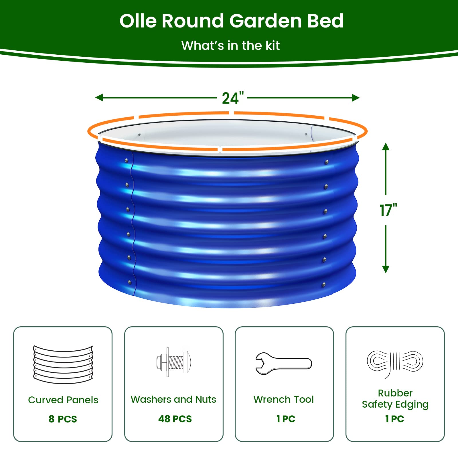 Olle Metal Raised Garden Bed Kit - 17