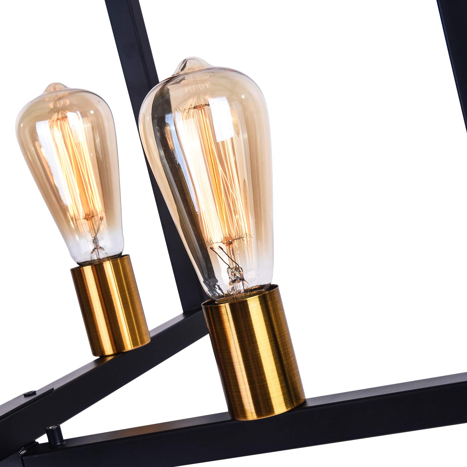 Modern Rectangle Linear Chandelier - Kitchen Island Pendant Lighting Fixture for Dining Room & Ceiling Hanging | Perfect for Contemporary Home Decor & Restaurant Ambiance