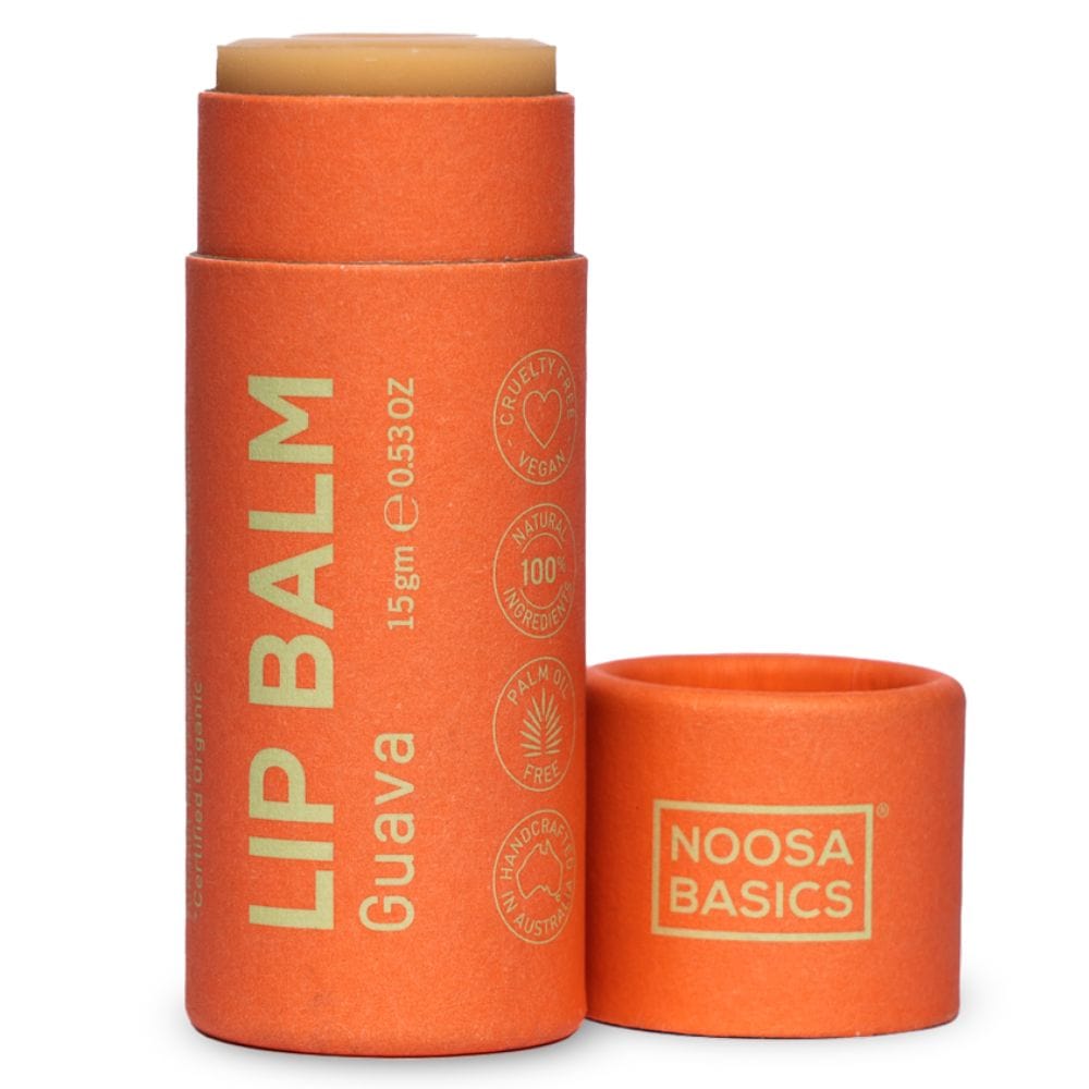 Noosa Basics Organic Lip Balm - Guava Flavor, 15g | Hydrating & Nourishing for Dry Lips | Perfect for Daily Use & Outdoor Activities