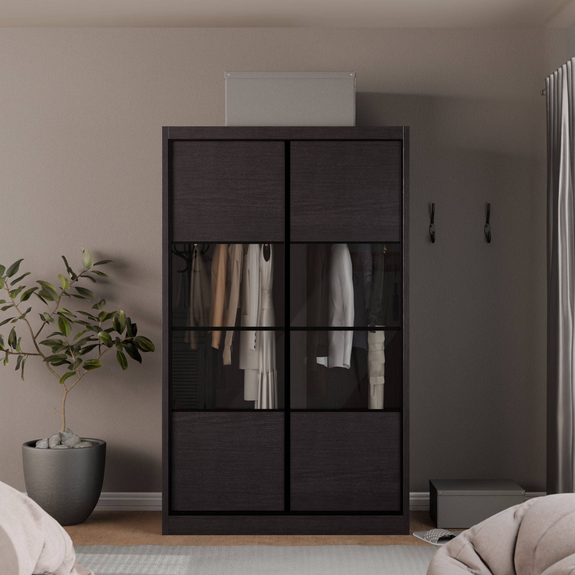 Josie Modular Wardrobe W01 - Customizable Closet Organizer with Adjustable Shelves & Hanging Rod - Perfect for Bedroom, Walk-In Closet & Small Space Storage Solutions