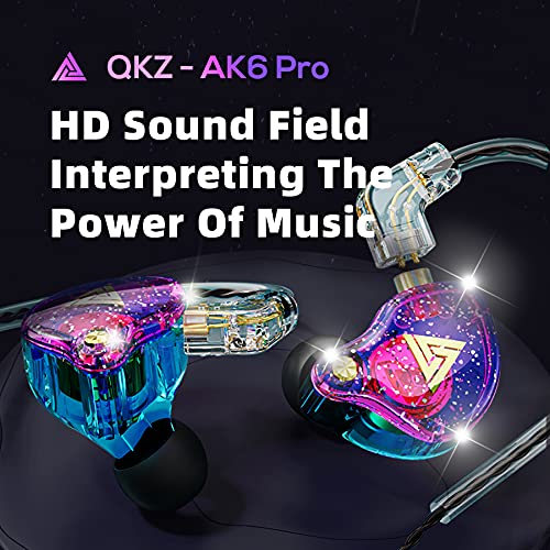 QKZ AK6 PRO HiFi Wired In-Ear Headphones with Detachable 3.5mm L-Shaped Gold-Plated Cable - Professional IEM Earphones for Gaming, Music, Studio Monitoring (Green) - Perfect for Competitive Gamers, Audiophiles & Music Producers