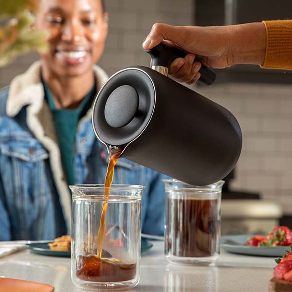 Fellow Clara French Press Coffee Maker - 34oz Stainless Steel Insulated Coffee Press for Hot & Cold Brew - Perfect for Home, Office, Camping & Gifts
