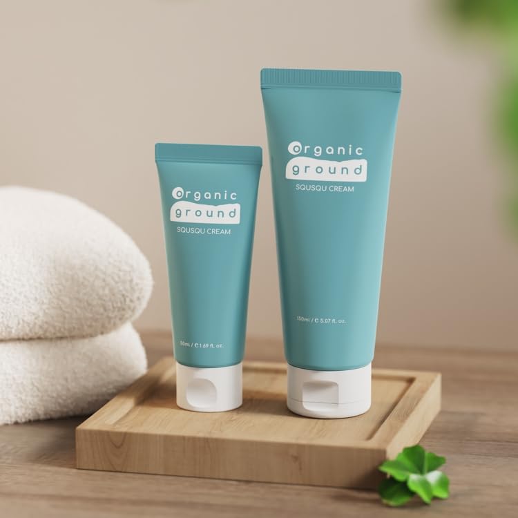 SQUSQU Cream High Moisturizing Baby Organic Face & Body Lotion - 5.1 fl oz (150ml) Hypoallergenic Korean Skincare for Sensitive Skin - Perfect for Daily Hydration, Diaper Rash Prevention & Winter Dry Skin Care