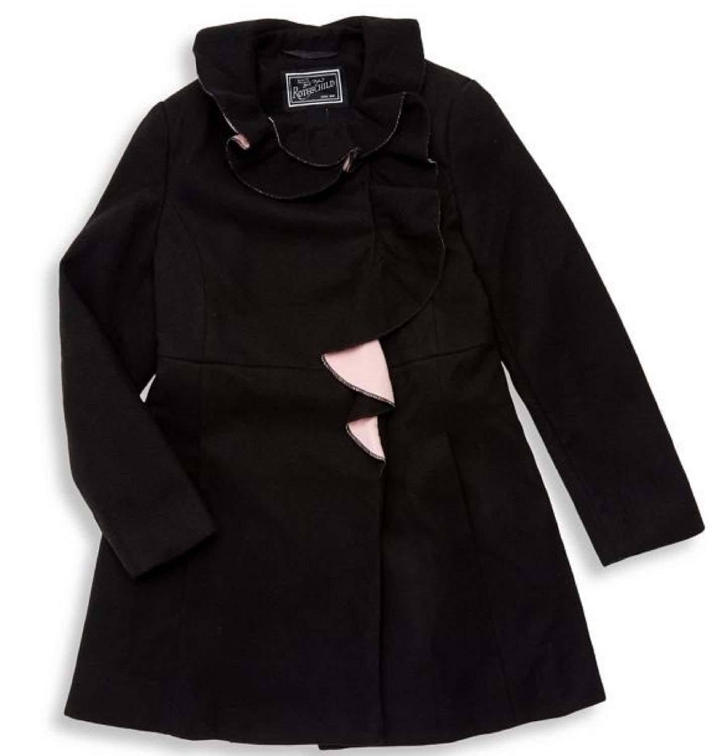 Rothschild Girls' Ruffle Coat - Stylish Winter Jacket for Toddler & Kids - Perfect for School, Playdates & Outdoor Adventures