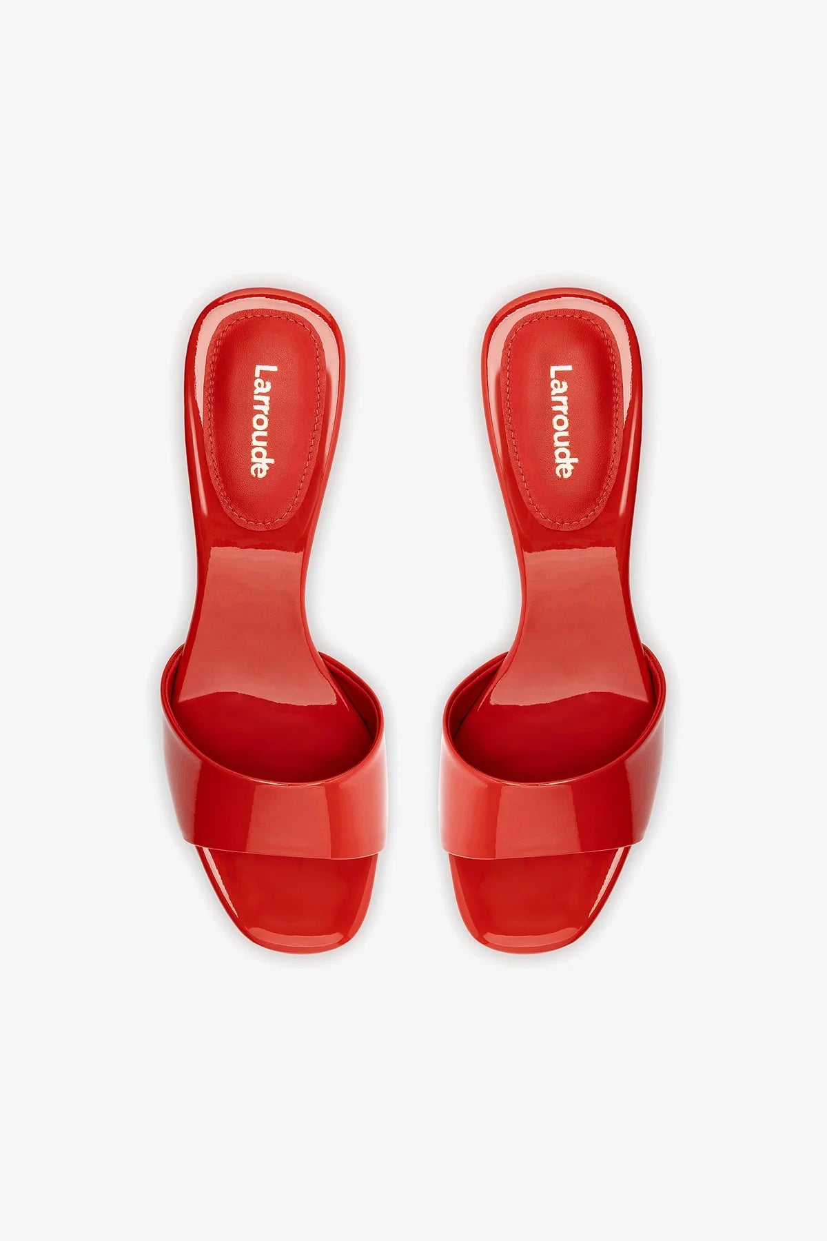 Greta Mule Women's Fashion Shoes - Scarlet Red Patent Leather Pointed Toe Slip-On Mules for Office, Party & Special Occasions