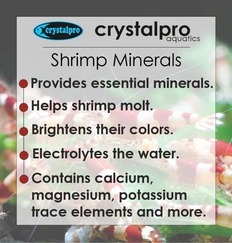 Shrimp Minerals 16.9oz - Essential Aquarium Salt for Freshwater Shrimp Tanks - Neocaridina & Caridina Care