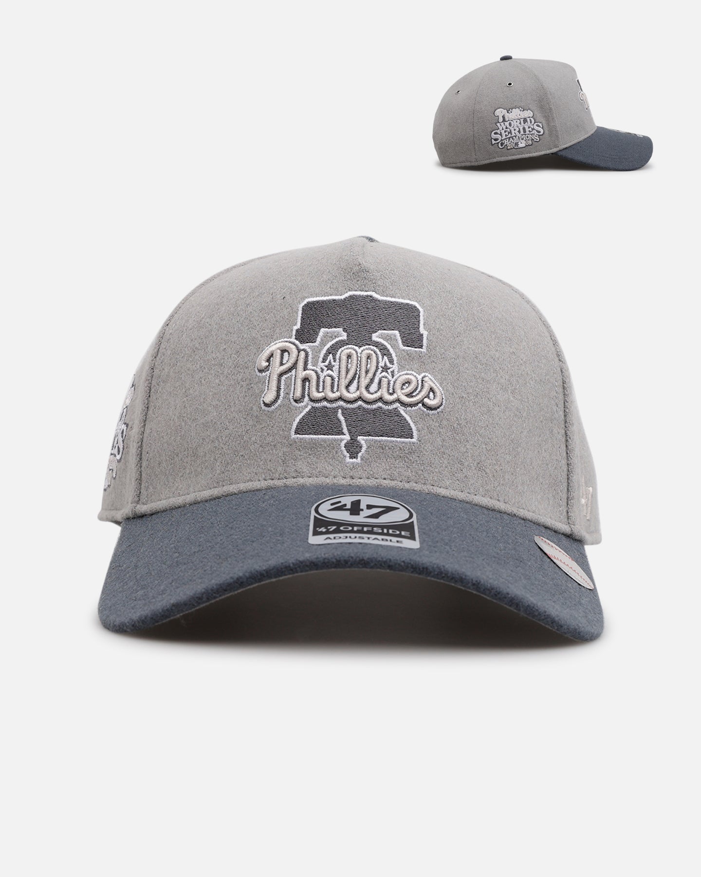 47 Brand Philadelphia Phillies 'Shades Of Gray' Snapback Hat - Adjustable 47 Offside Cement Baseball Cap for Men & Women - Perfect for Baseball Games, Streetwear & Casual Outfits