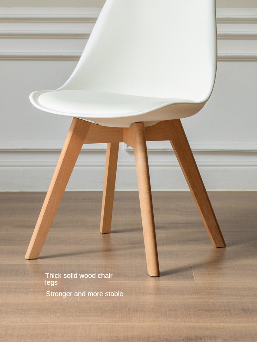 Premium Solid Wood Eames Dining Chairs Set of 4 - Beech & Oak Mid-Century Modern Style - Perfect for Dining Room, Kitchen, Office or Lounge Area