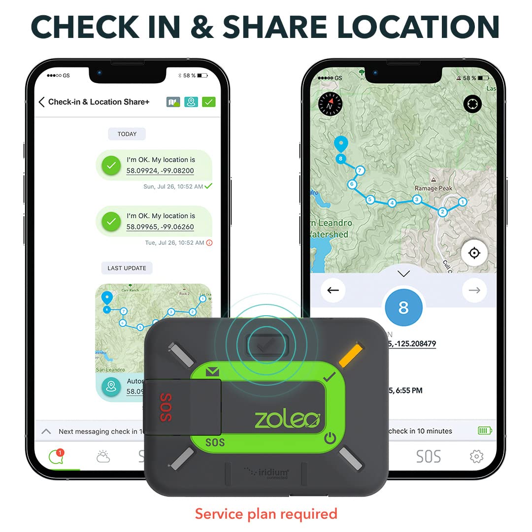 ZOLEO Satellite Communicator - Global Two-Way SMS Texting, Email & Emergency SOS with GPS Location Tracking - Works with Android & iOS Smartphones for Outdoor Adventures, Hiking, Camping & Remote Travel Safety