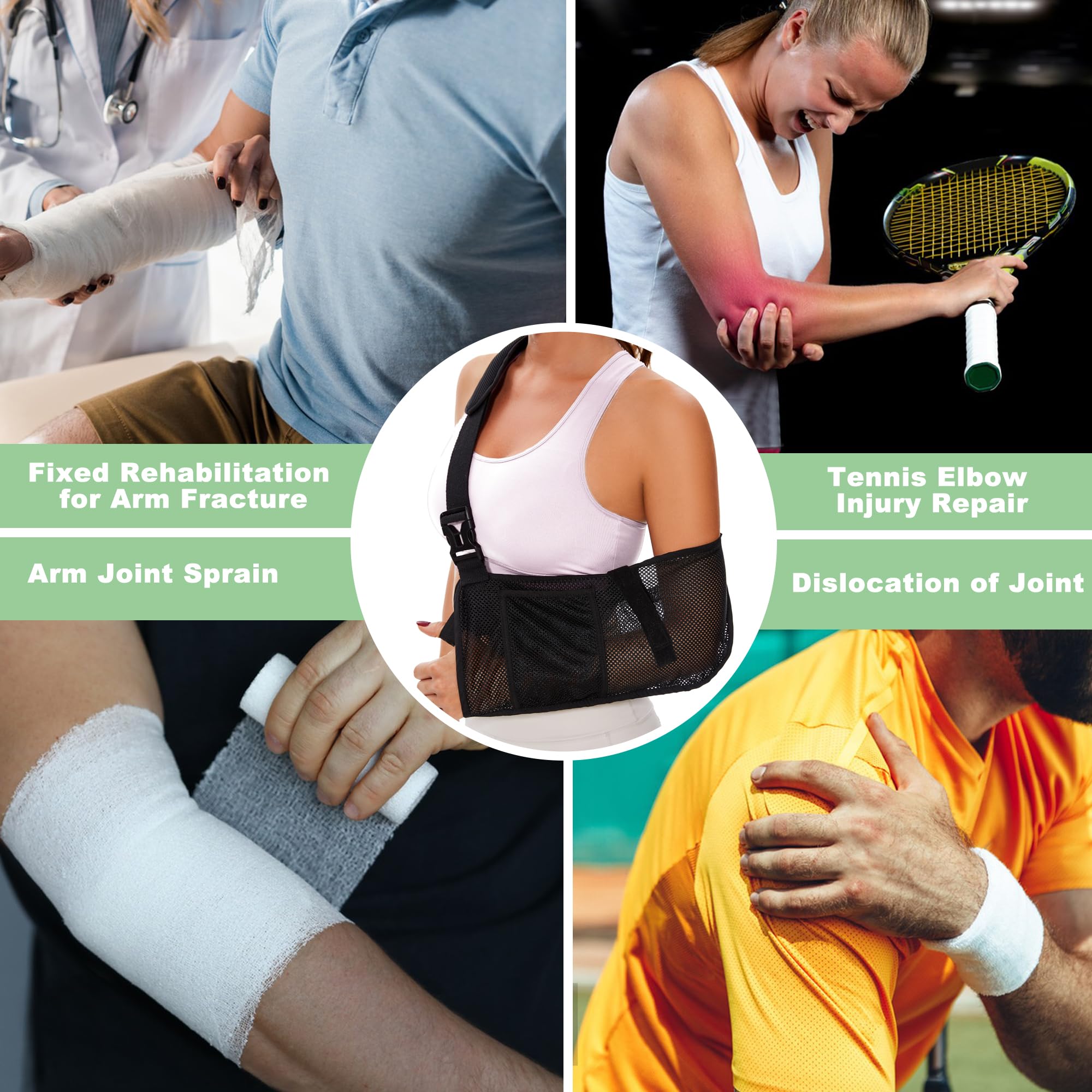 Adjustable Mesh Arm Sling for Shoulder Injuries - Medical Shoulder Brace for Men & Women - Post-Surgery Support for Rotator Cuff, Wrist, Elbow & Clavicle Fractures (Small) - Comfortable Shower-Friendly Design for Daily Use & Recovery