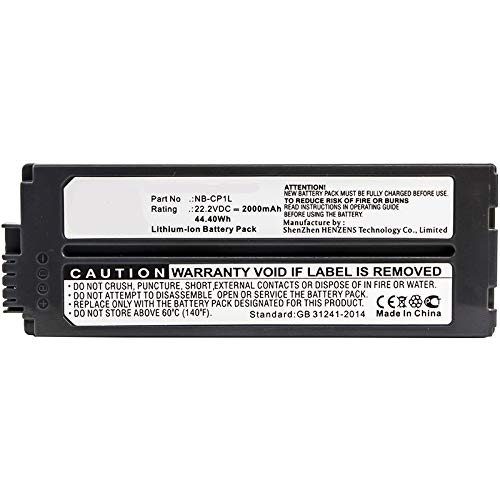 Synergy Digital Replacement Battery for Canon NB-CP2L Printer - 22.2V 2000mAh Li-ion High Capacity Battery Compatible with Canon NB-CP1L, NB-CP2L, NB-CP2LH - Perfect for Professional Photography & Studio Printing