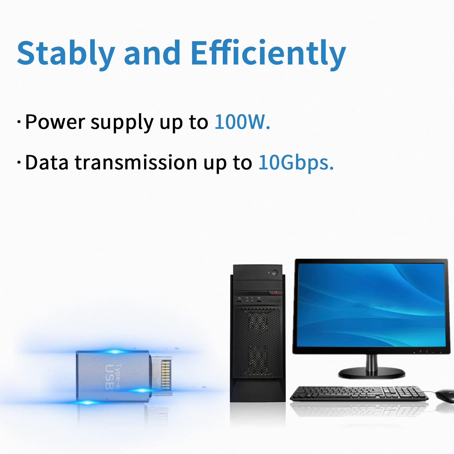 Duttek USB 3.1 Type-E Male to USB 3.0 Female Motherboard Adapter - 10Gbps High Speed Internal Converter (1 Pack) - Perfect for PC Builds, Motherboard Upgrades & Computer Hardware Expansion