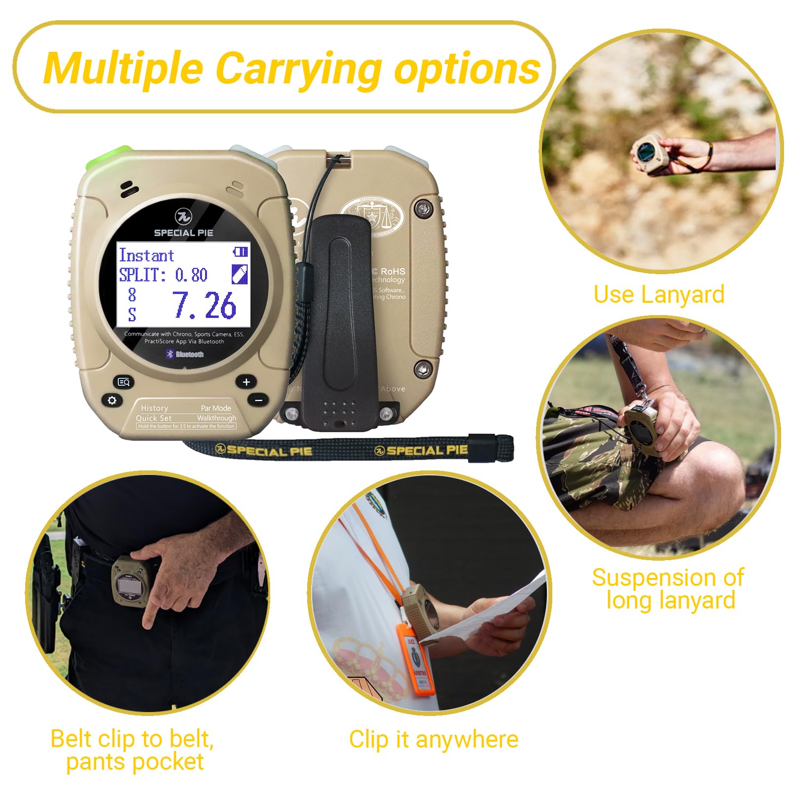 Competition Shot Timer for IPSC, USPSA, APSC & IDPA - Special PIE Firearm Training Accessories - Perfect for Shooting Practice, Range Training & Tactical Drills