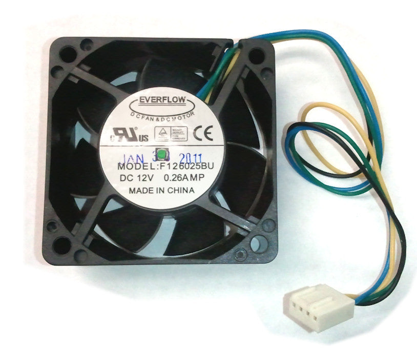 Everflow 60x60x25mm Dual Ball Bearing PWM Cooling Fan - High Speed, Quiet Operation for PC, Server & Electronics Cooling (F126025BU AF) - Perfect for Gaming Rigs, Workstations & Industrial Equipment