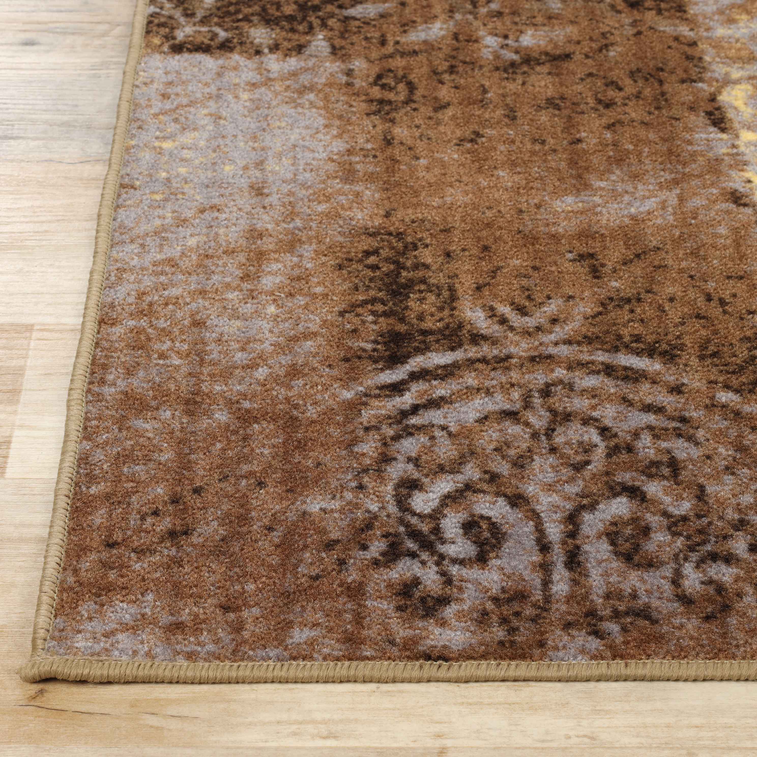 Hadley Damask Geometric Checkered Indoor Area Rug - Non-Slip Living Room Carpet, Bedroom Runner Rug for Home Decor (5'x8') - Perfect for Hallways, Entryways & Cozy Spaces