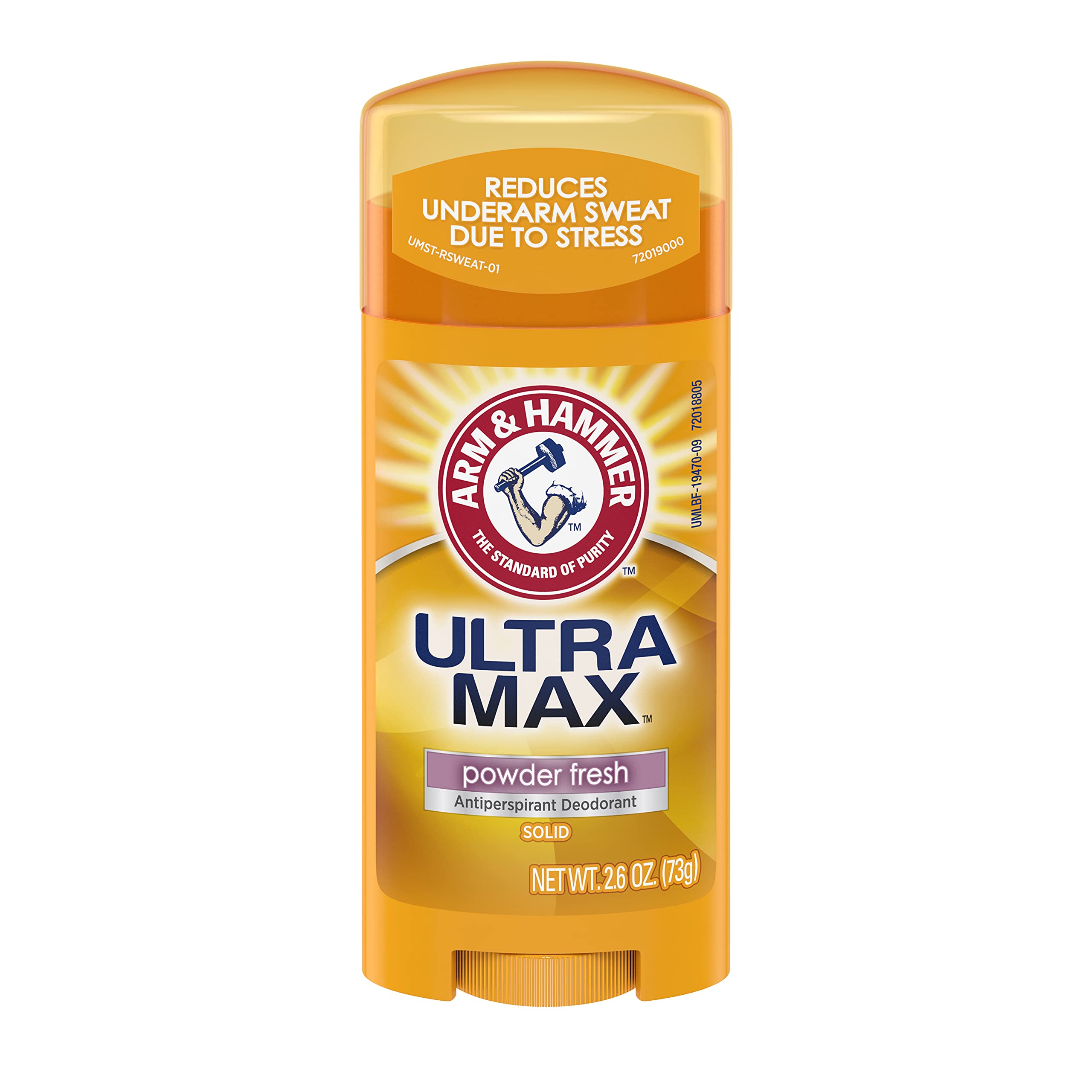Arm & Hammer Ultramax Deodorant & Antiperspirant for Men & Women - Powder Fresh Scent, 2.6 oz (8 Pack) | Long-Lasting Odor Protection & Wetness Control | Ideal for Gym, Work & Daily Freshness