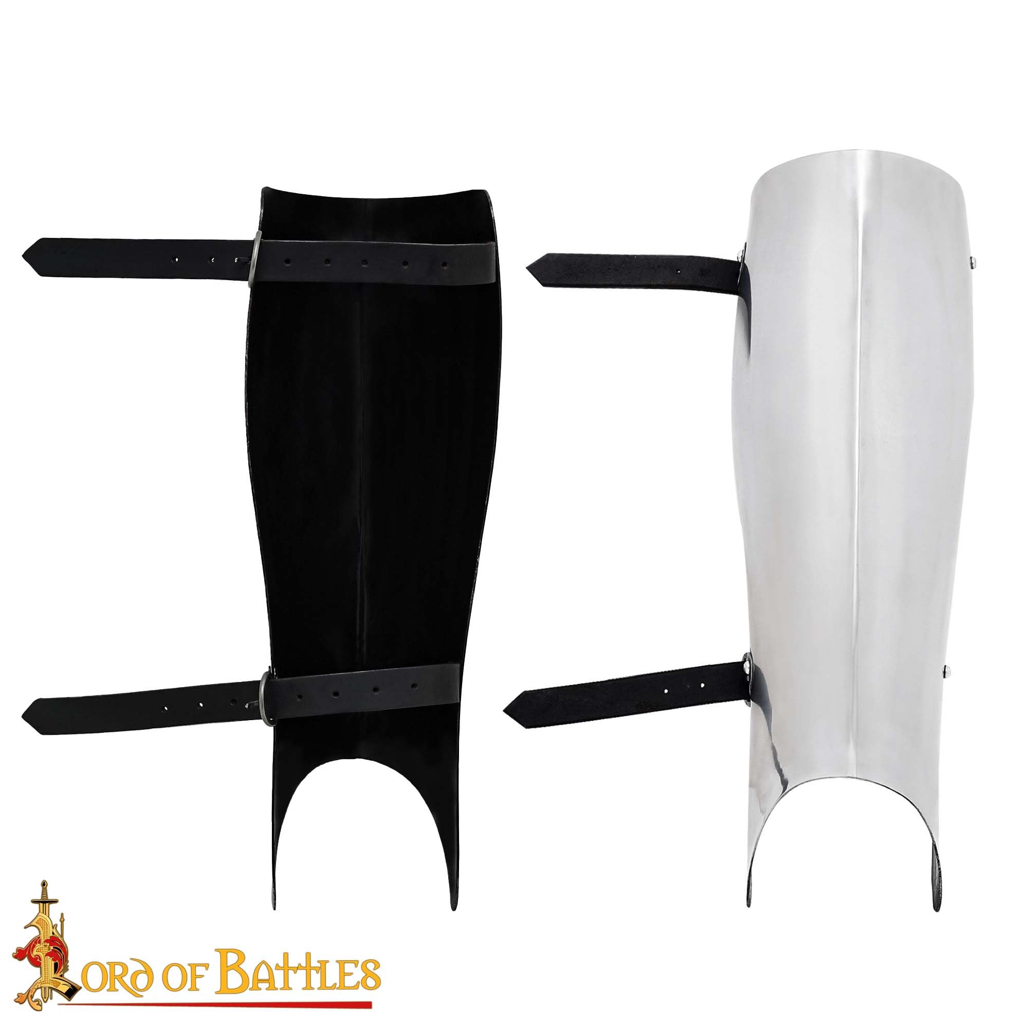 Lord of Battles Steel Greaves - 16 Gauge Medieval Leg Armor Set | Functional Leg Guards for LARP, Cosplay, Halloween, Renaissance Fairs & Medieval Reenactments | Perfect for Battle Reenactments, Costume Parties & Historical Events