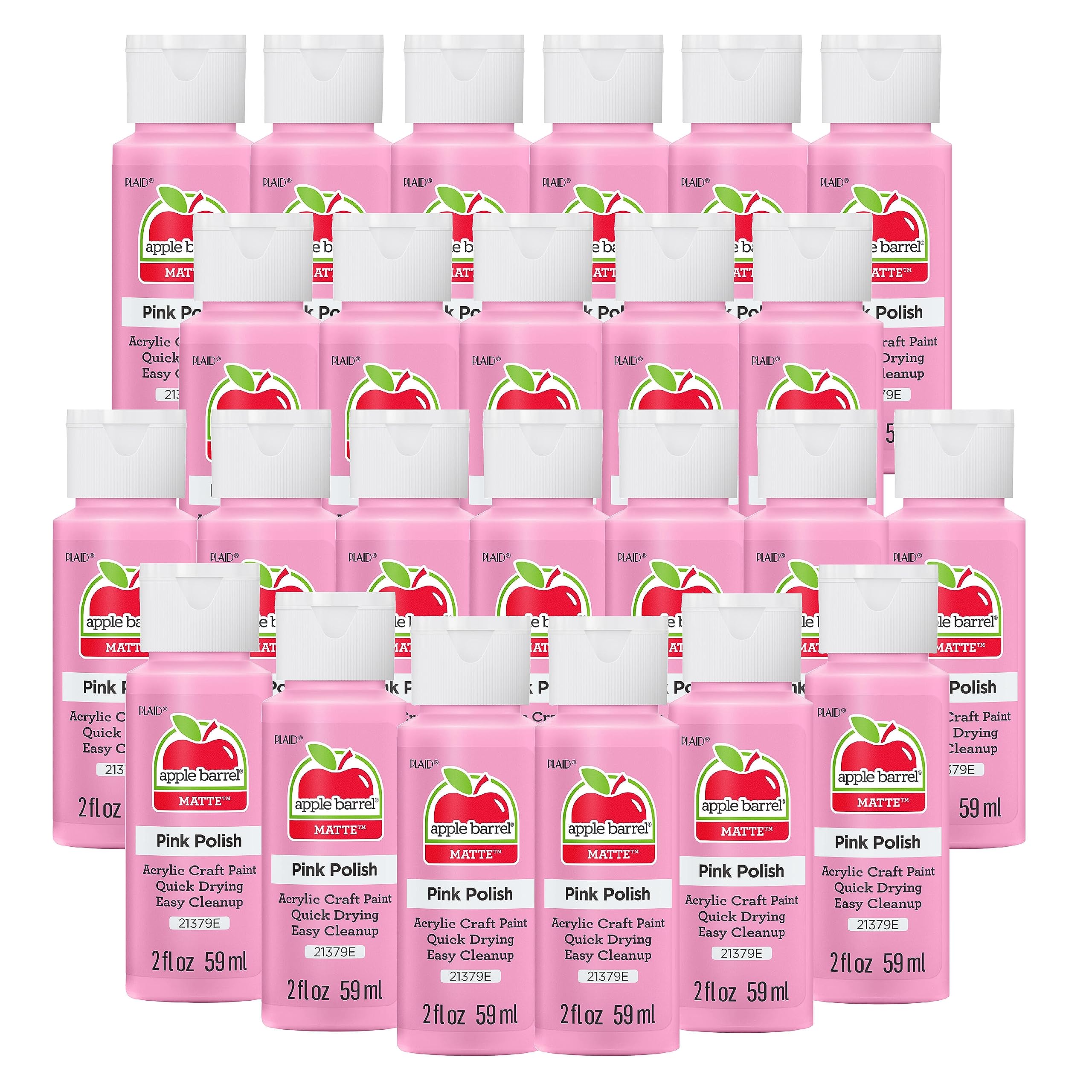 Apple Barrel Pink Polish Acrylic Paint Set - 144 Count for DIY Crafts, Home Decor, and Art Projects - Non-Toxic, Quick-Drying, Vibrant Colors for Kids & Adults