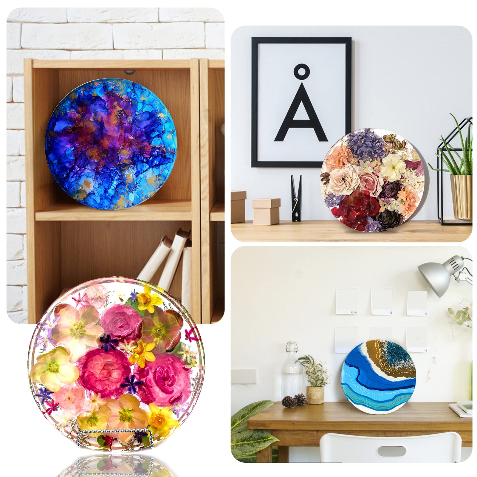 9 Inch Large Round Silicone Resin Molds for Epoxy Casting - Upgraded Deep Circle Mold for DIY Wall Decor, Tabletop Decoration & Flower Preservation - Perfect for Home Crafts, Wedding Centerpieces & Gift Making