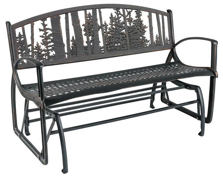 Premium Outdoor Aspen Glider Bench - All-Weather Wooden Porch Swing with Smooth Rocking Motion - Perfect for Patio, Garden, Deck & Backyard Relaxation