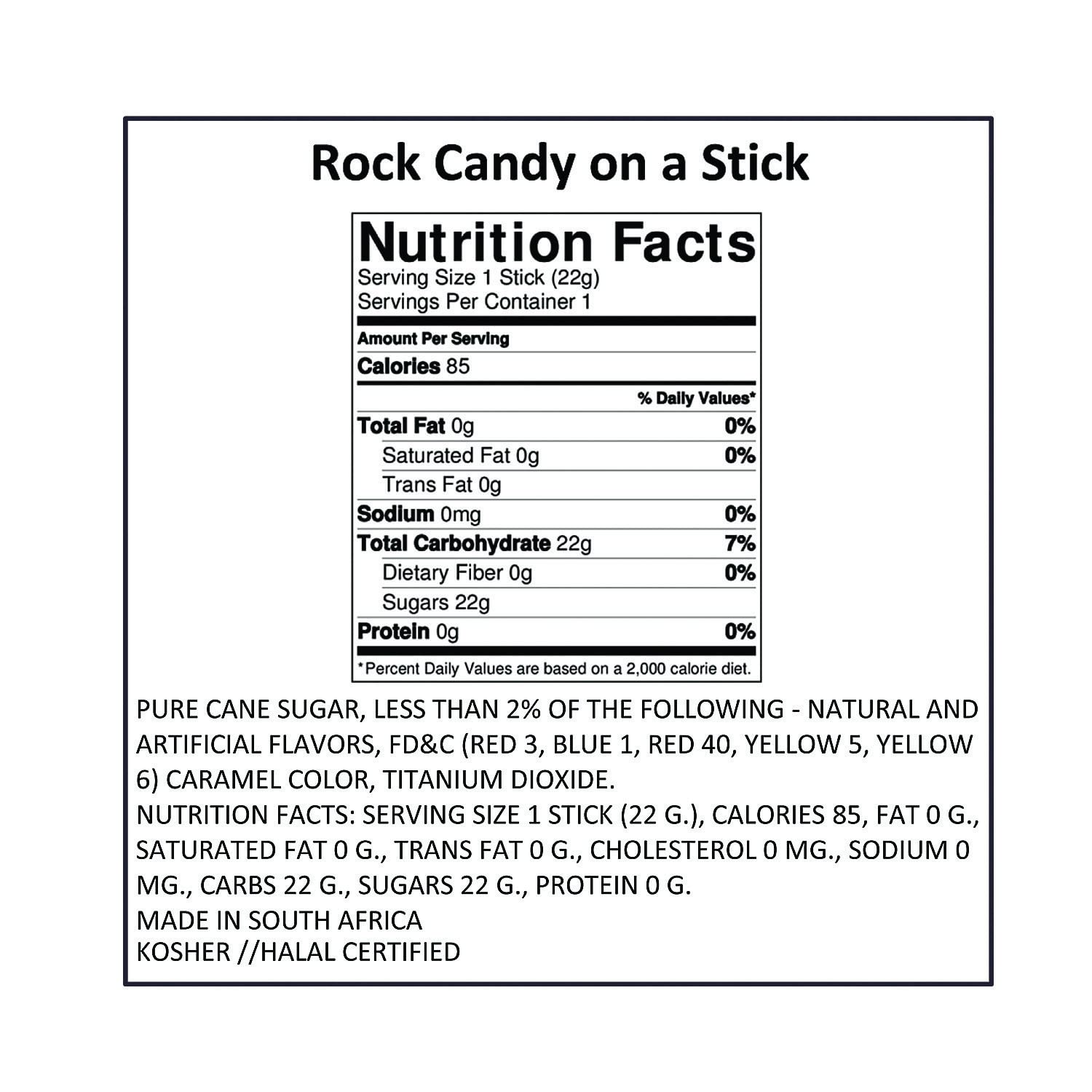 Rock Candy Pop Sticks - 24 Individually Wrapped Nostalgic Lollipops (Red) | Perfect for Party Favors, Candy Buffets & Vintage-Themed Events