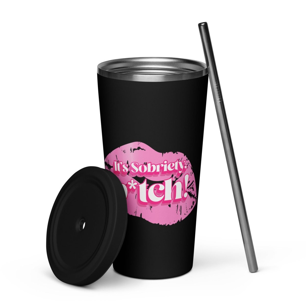 Sobriety Sass Insulated Tumbler - 20oz Stainless Steel Travel Mug with Lid & Straw - Perfect for Hot/Cold Drinks - Motivational Recovery Gift for Sober Living, AA Meetings & Daily Inspiration
