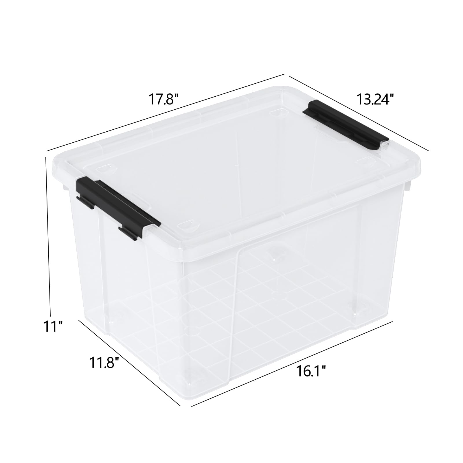 Zopnny 40 Quart Clear Latching Storage Box with Wheels - 4 Pack Plastic Storage Containers with Secure Lids for Home Organization, Garage, Office & Moving Supplies