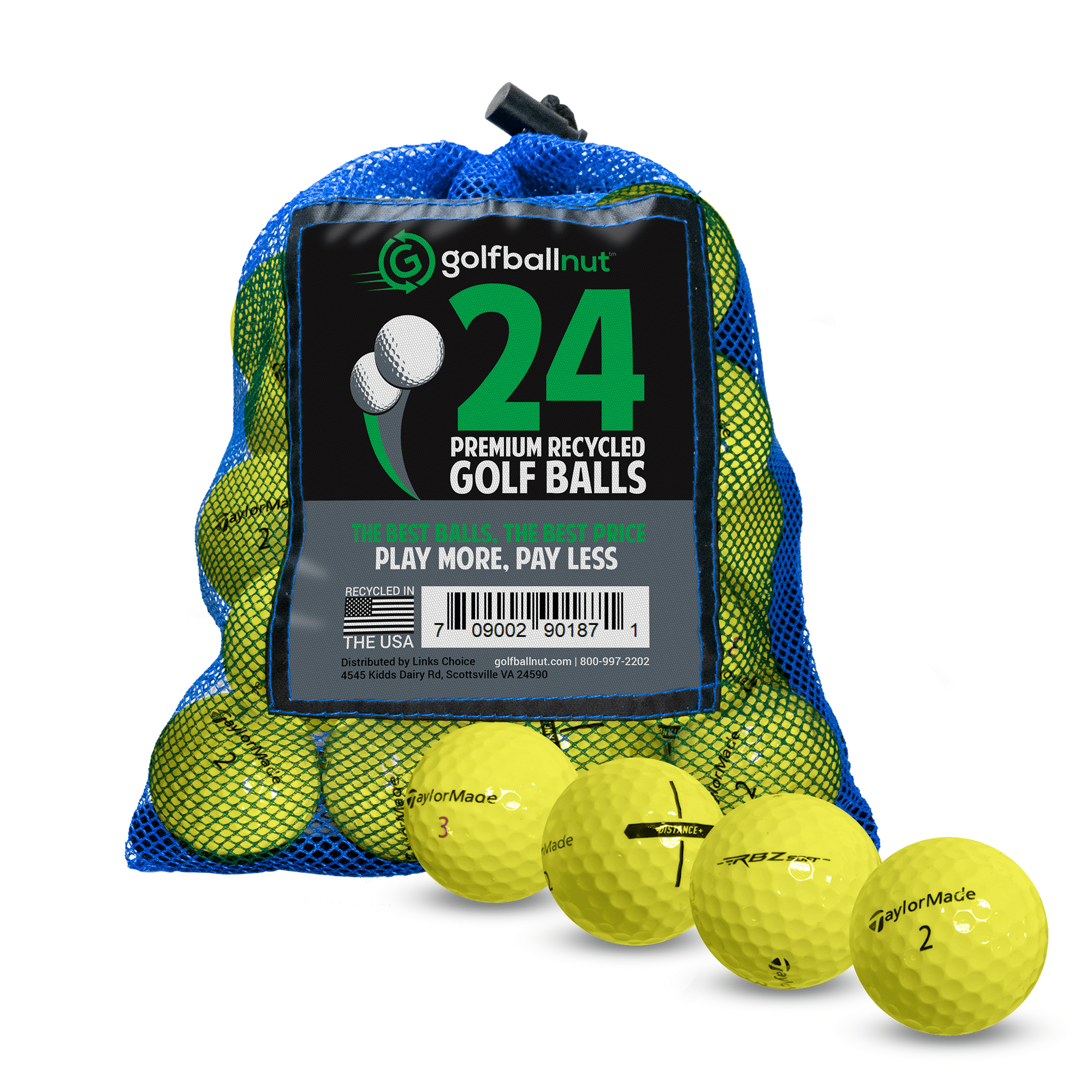 Premium Used TaylorMade Mixed Golf Balls - 50/100 Pack in Durable Mesh Bags | Practice & Driving Range Training | Recycled Golf Balls for Budget-Friendly Play
