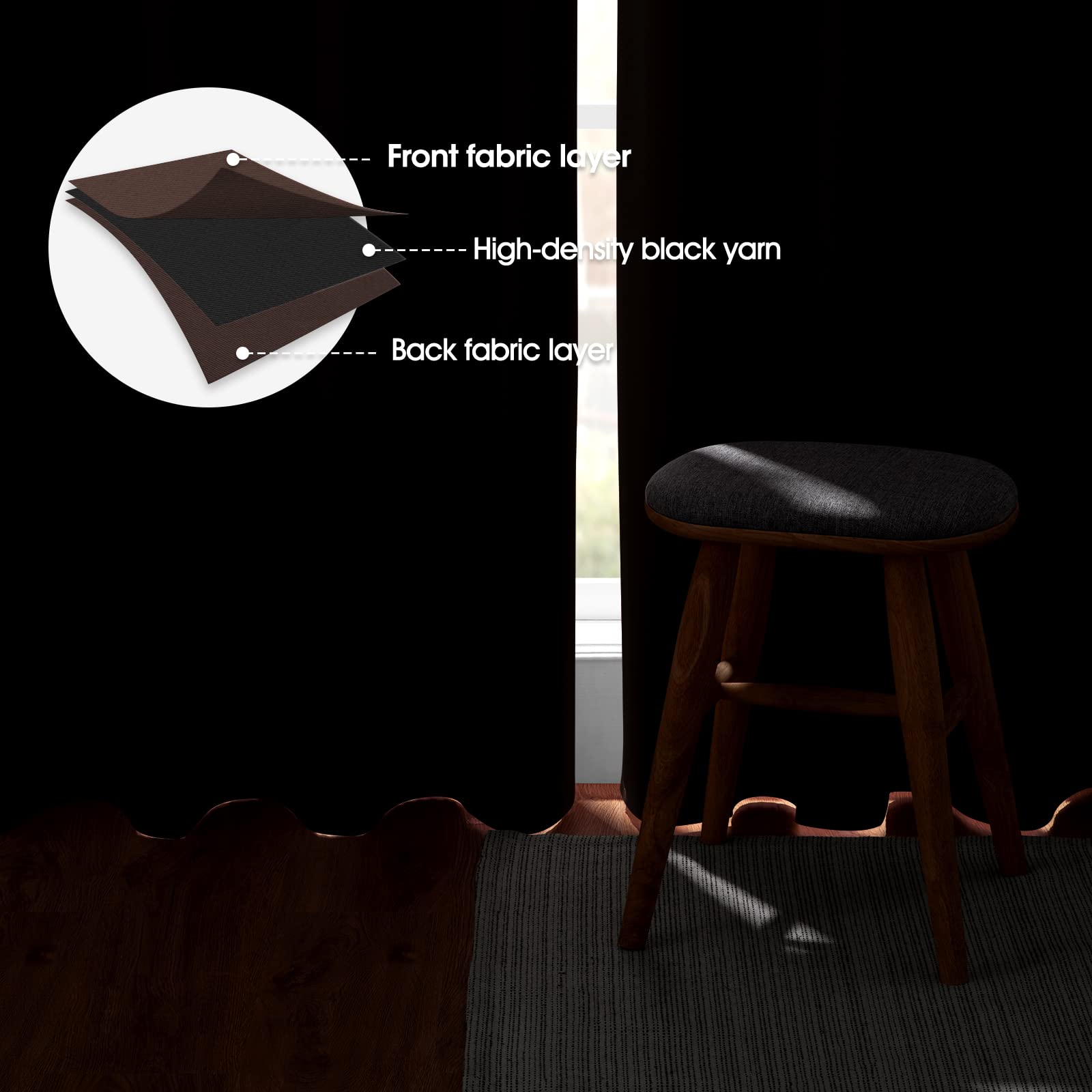 Blackout Curtains for Bedroom - 52x96 Inch Long 2 Panels Set, Chocolate Brown Room Darkening Drapes with Thermal Insulation & Noise Reduction, Grommet Window Curtains for Living Room & Bedroom - Perfect for Light Sleepers, Home Theater & Energy Efficiency