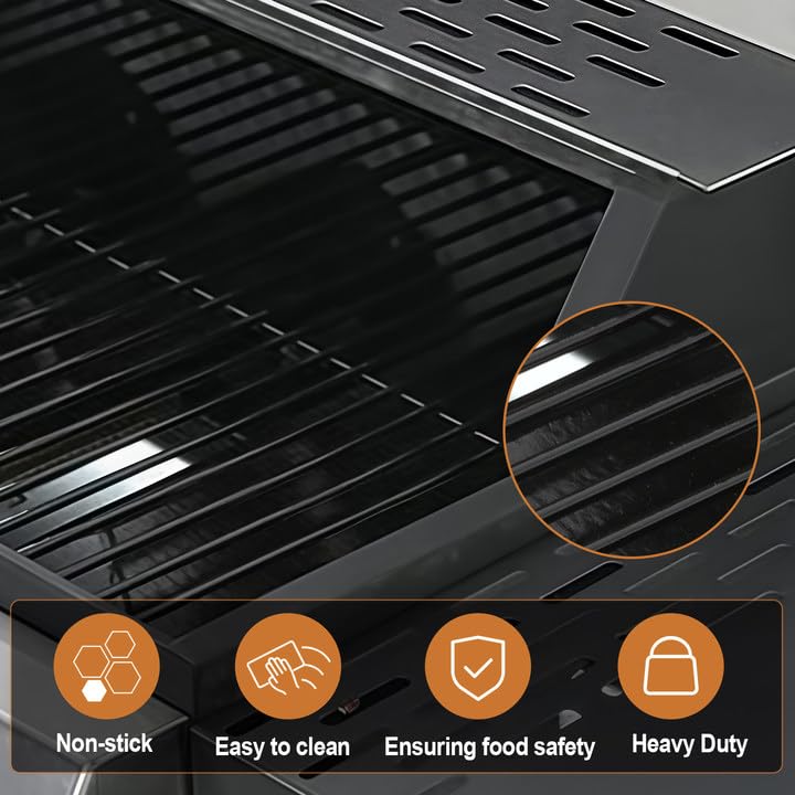 **25,650 BTU Propane Gas Grill - 3 Stainless Steel Burners with Built-in Thermometer - All-Weather Outdoor BBQ Grill for Backyard, Patio & Camping - Black**